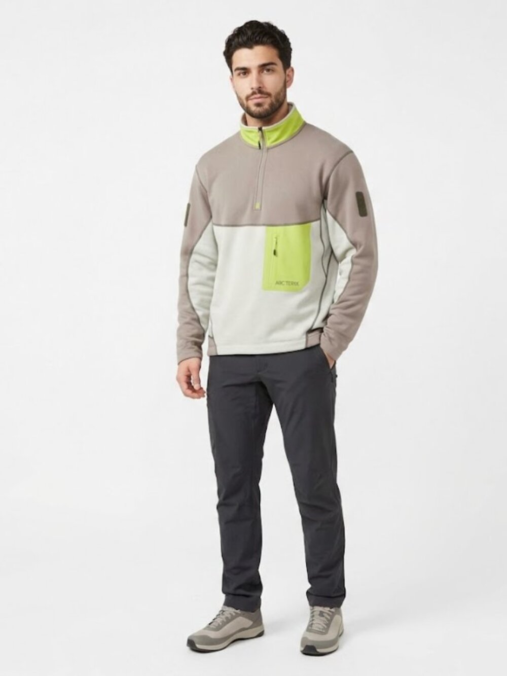 Arc'teryx Men's Faraday Half Zip Fleece Pullover Olive Tan Large